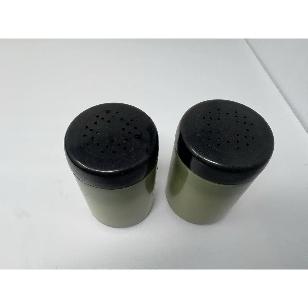 Vintage West Bend Salt &‎ Pepper Shakers Mid Century Modern Olive Green  4